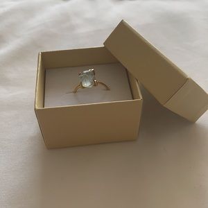 Aquamarine 14K Gold Vermeil Ring